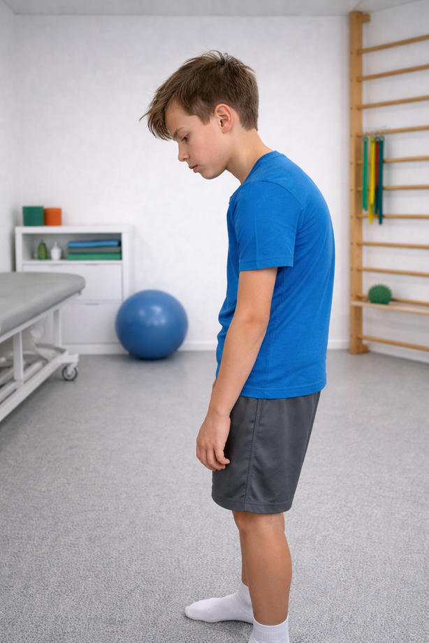 Kind mit Rundrücken