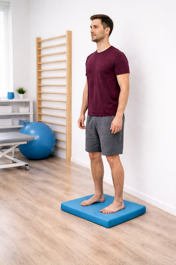 Gleichgewichtsübung mit Balance Kissen